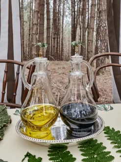 Table Tops-Johanna Ortiz Cano Cristales Vinegar Cruet In Green Set Of 2