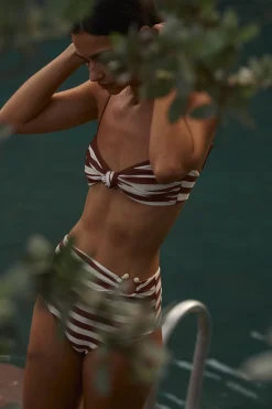Swimwear-Johanna Ortiz Healing Tools Bikini Top In Ecru & Marsala
