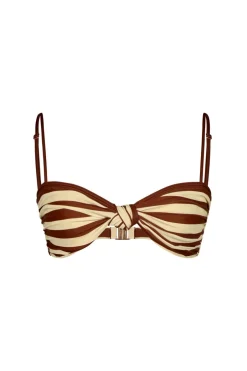Swimwear-Johanna Ortiz Healing Tools Bikini Top In Ecru & Marsala