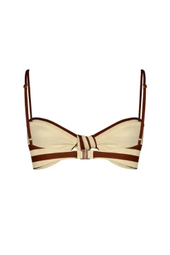 Swimwear-Johanna Ortiz Healing Tools Bikini Top In Ecru & Marsala