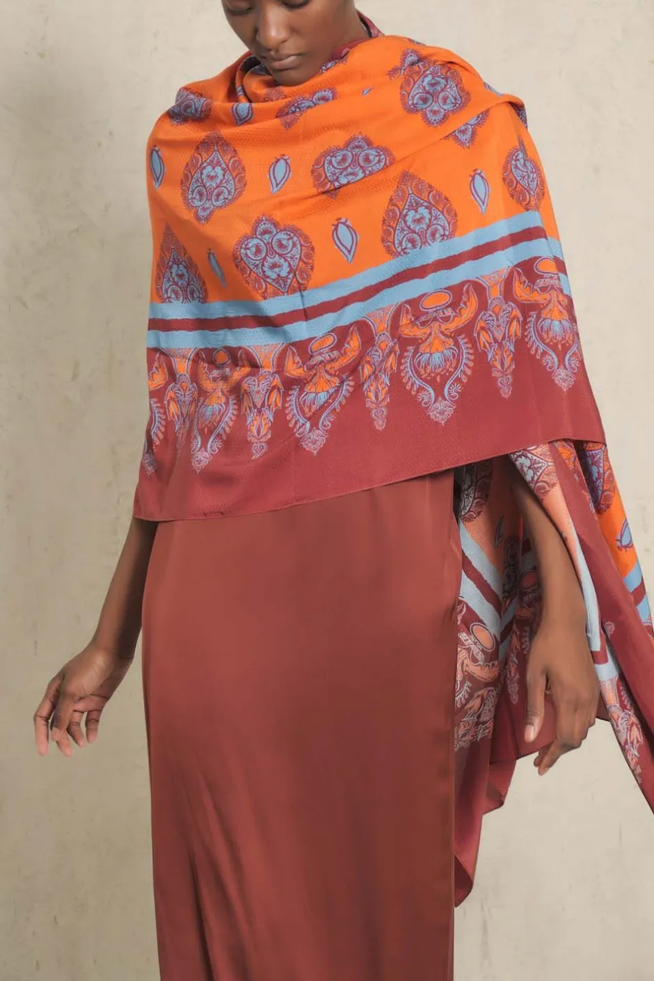 Shawls-Johanna Ortiz India Chintz Shawl In Orange