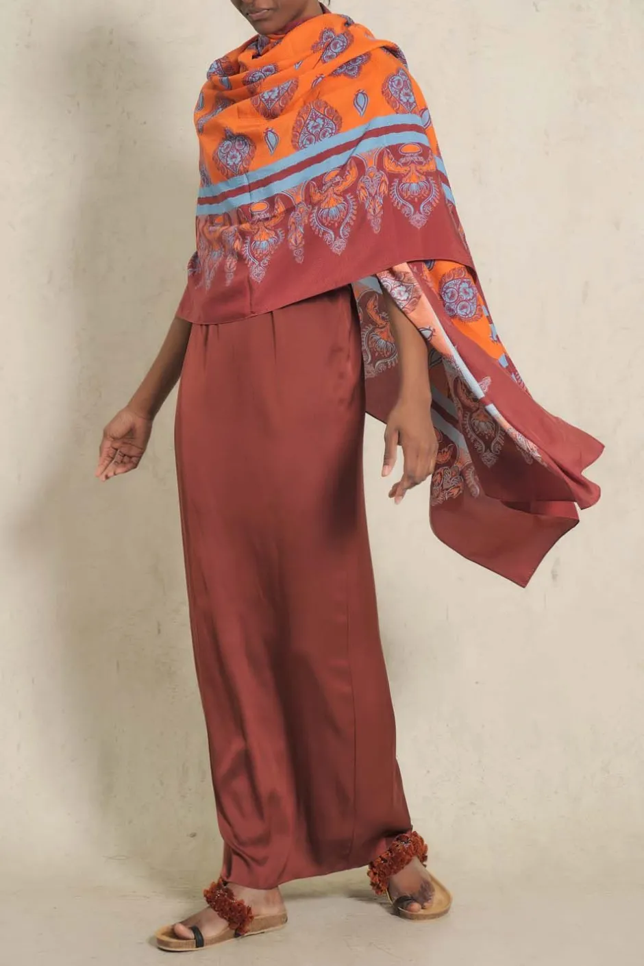 Shawls-Johanna Ortiz India Chintz Shawl In Orange
