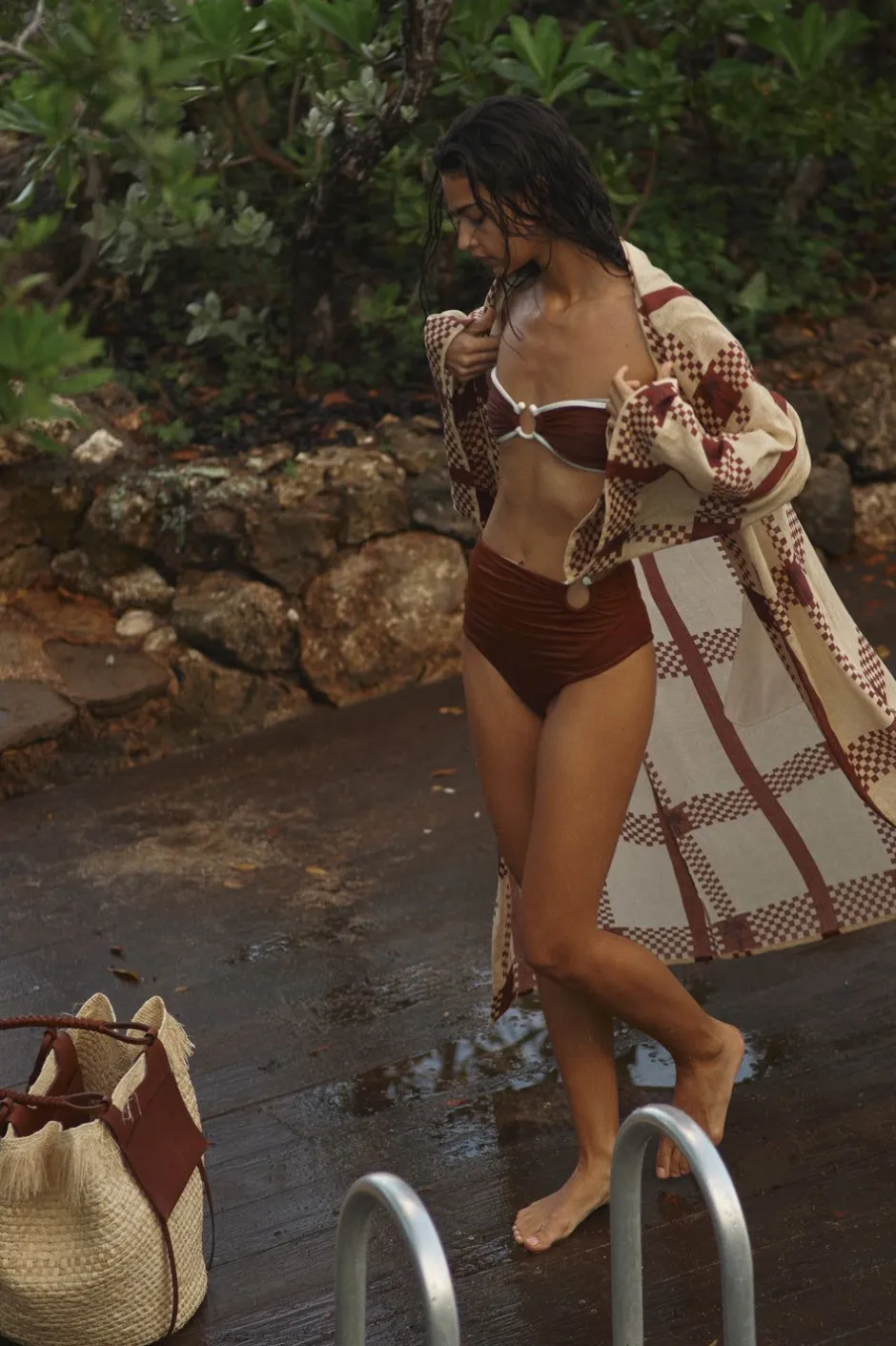 Trending Now-Johanna Ortiz Intense Colorings Bikini Top In Terracota