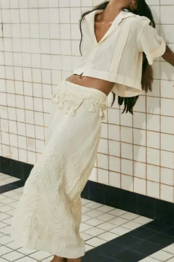 Tops-Johanna Ortiz Manyatta Shirt In Ecru