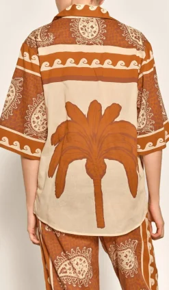 Tops-Johanna Ortiz Paisley Situation Shirt In Brown