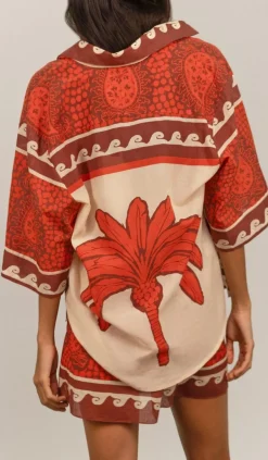 Tops-Johanna Ortiz Paisley Situation Shirt In Red