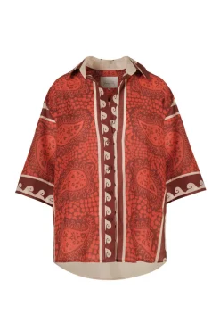 Tops-Johanna Ortiz Paisley Situation Shirt In Red