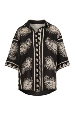 Tops-Johanna Ortiz Paisley Situation Shirt In Black