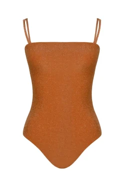 Swimwear-Johanna Ortiz Shiny Iconography Onepiece In Peach