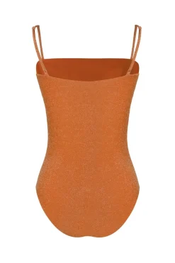 Swimwear-Johanna Ortiz Shiny Iconography Onepiece In Peach