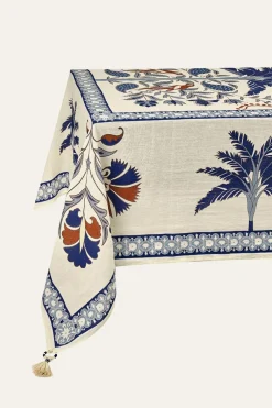 Table Linens-Johanna Ortiz Suzani Amazonico Rectangular Tablecloth In Blue