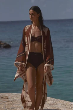 Swimwear-Johanna Ortiz Tangarana Bikini Top In Chocolate