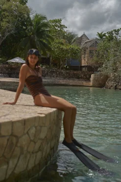 Swimwear-Johanna Ortiz Ucayali River Onepiece In Black & Brown