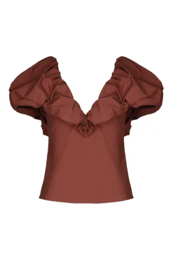 Tops-Johanna Ortiz Vientos Salvajes Top In Chocolate