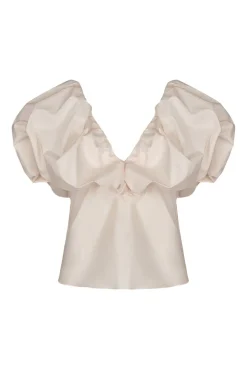 Tops-Johanna Ortiz Vientos Salvajes Top In Ecru