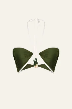 Swimwear-Johanna Ortiz Yacumama Bikini Top In Military